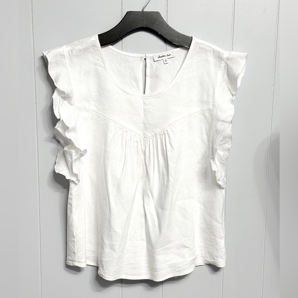 Another Love White Ruffle Sleeve Blouse